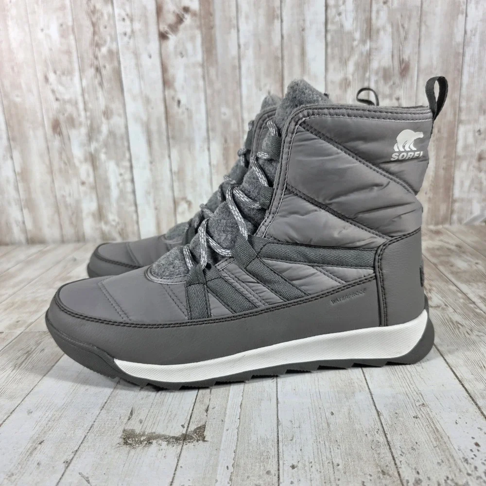 Sorel‎ Whitney II Short Lace Waterproof Winter Boots Grey NL5162-061 Womens 9.5